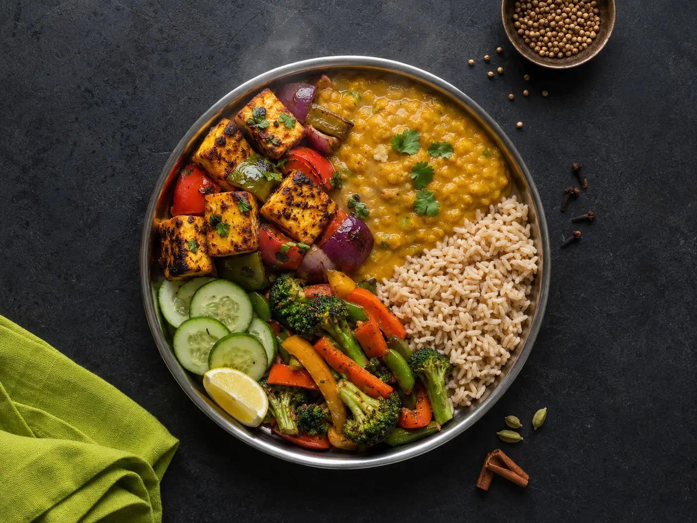 High-protein paneer power bowl